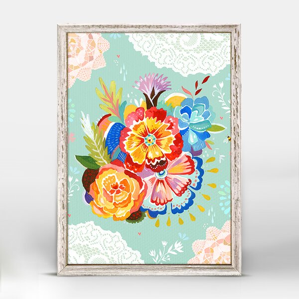 Oopsy Daisy Flowers And Lace By Katie Daisy Mini Canvas Framed Art